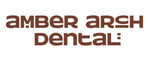 Amber Arch Dental logo in brown for branding and website use.